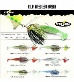 Baracuda Fishing Tackle Storm BUZZBAIT R.I.P. WEEDLESS BUZZER - 25CM - 35, Per Unit, LIVELY AYU GOLD, 25 Predator Fishing